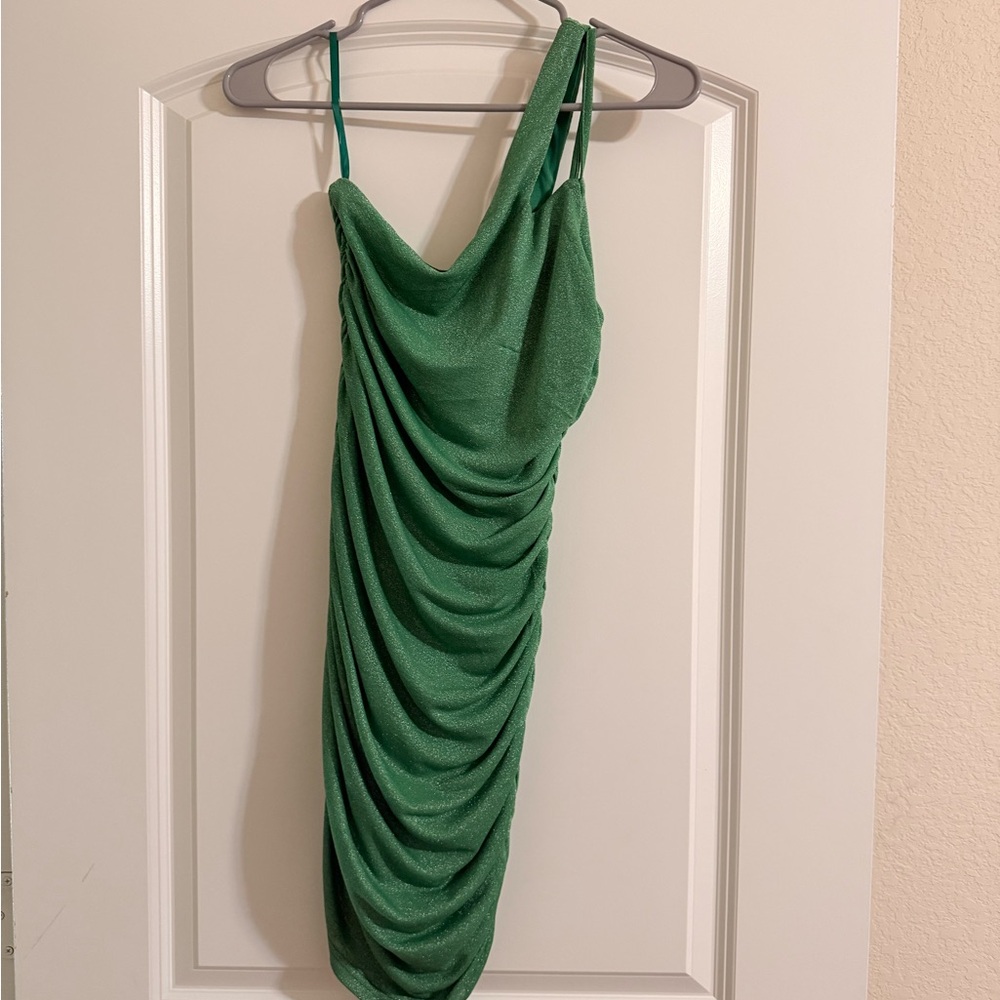 Superdown Green Draped Mini Dress